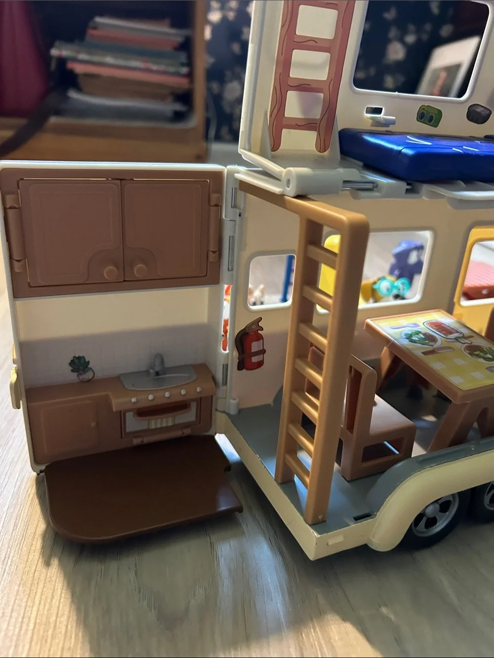Bluey Kids Toy Camper Playset with Orange SUV and Friends Bundle